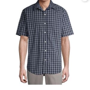 Hamilton Men's Navy and White Plaid Shirt